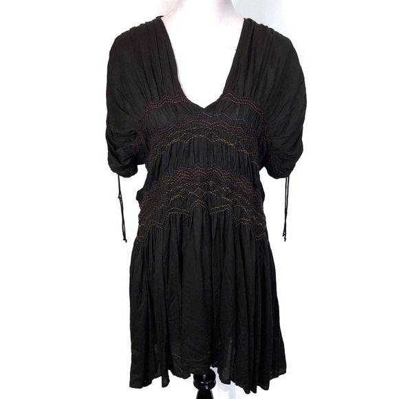 🆕 Free People Love On The Run Black Boho Dress - Picture 3 of 8